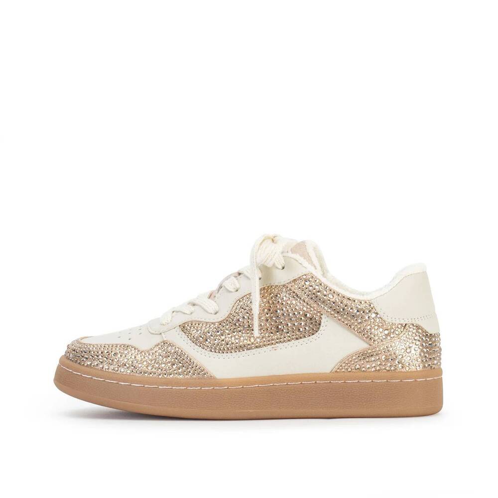 NEW YELLOW THE LABEL women's camaran sneaker in light gold